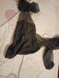 Authentic pre-owned black hosiery from Ebby models — Intense scent profile.