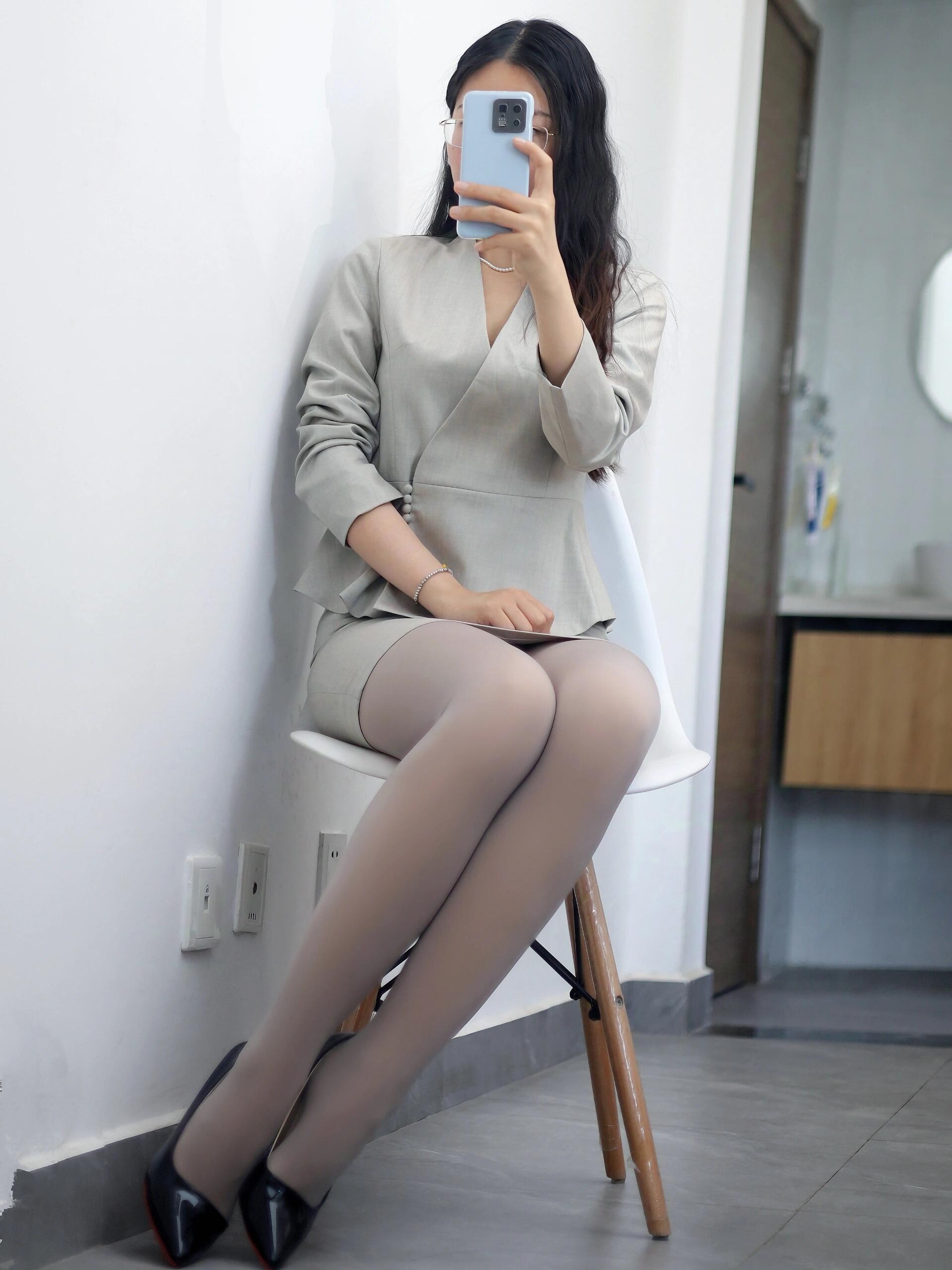 Mature OL Uniform Black Stockings — Pre-worn Collection