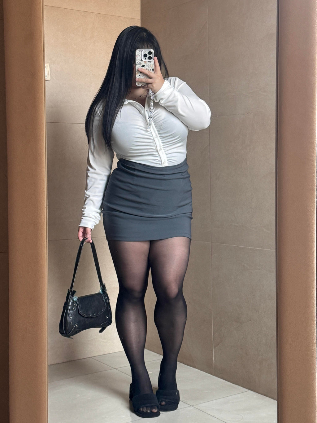 Office Lady Collection — Pre-worn Black Stockings (Vacuum Sealed)