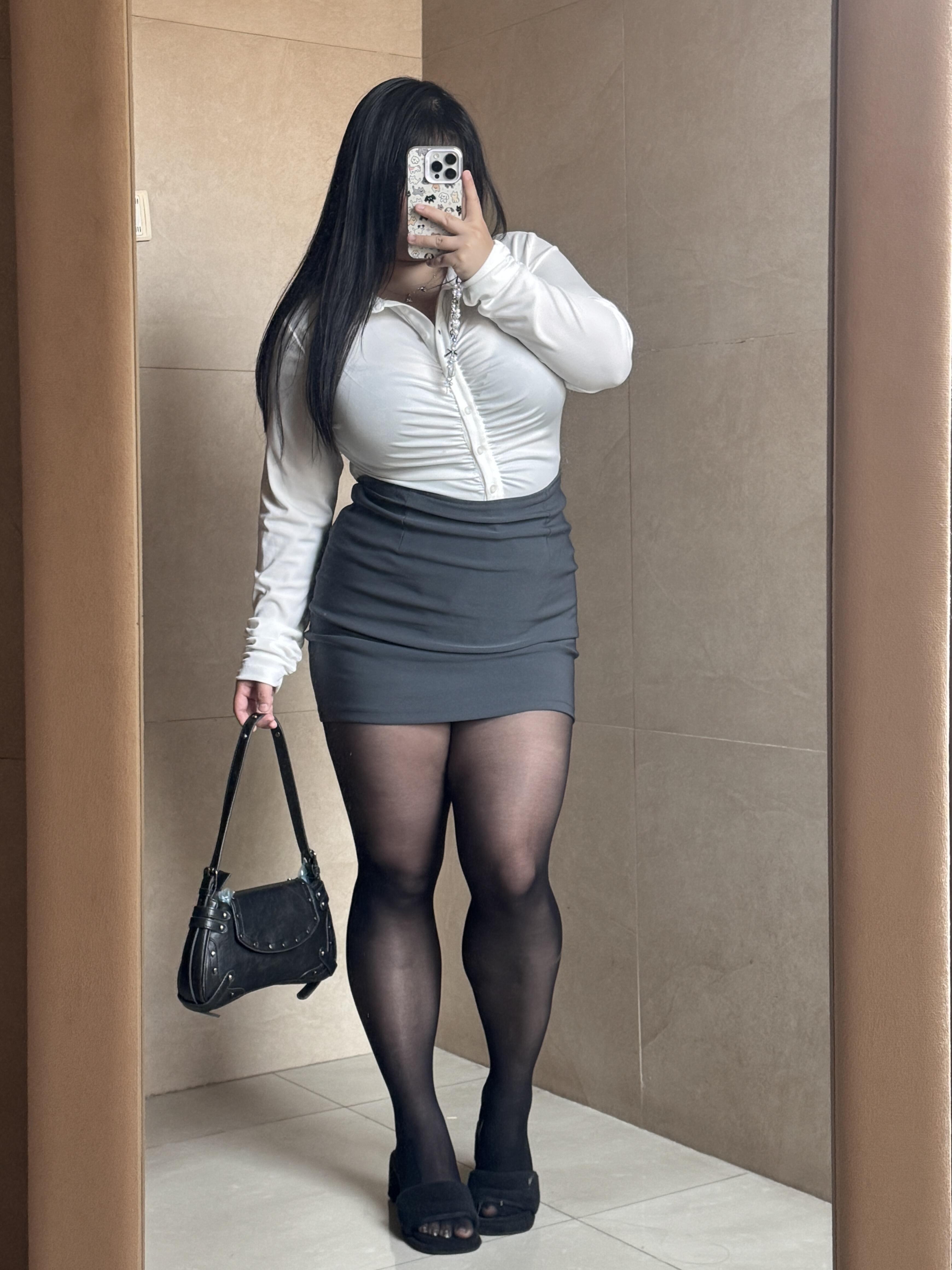 Office Lady Collection — Pre-worn Black Stockings (Vacuum Sealed)
