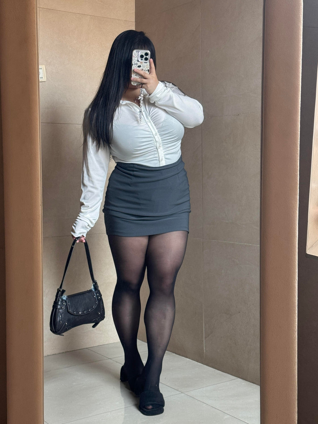 Office Lady Collection — Pre-worn Black Stockings (Vacuum Sealed)
